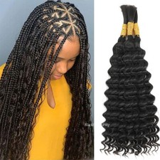 Bulk Human Hair for Braiding Deep Wave Brazilian Micro Braids Hair No Weft 100g