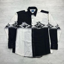 Vintage Wrangler Shirt Mens XL Striped Brushpopper Western Rodeo Cowboy Pearl