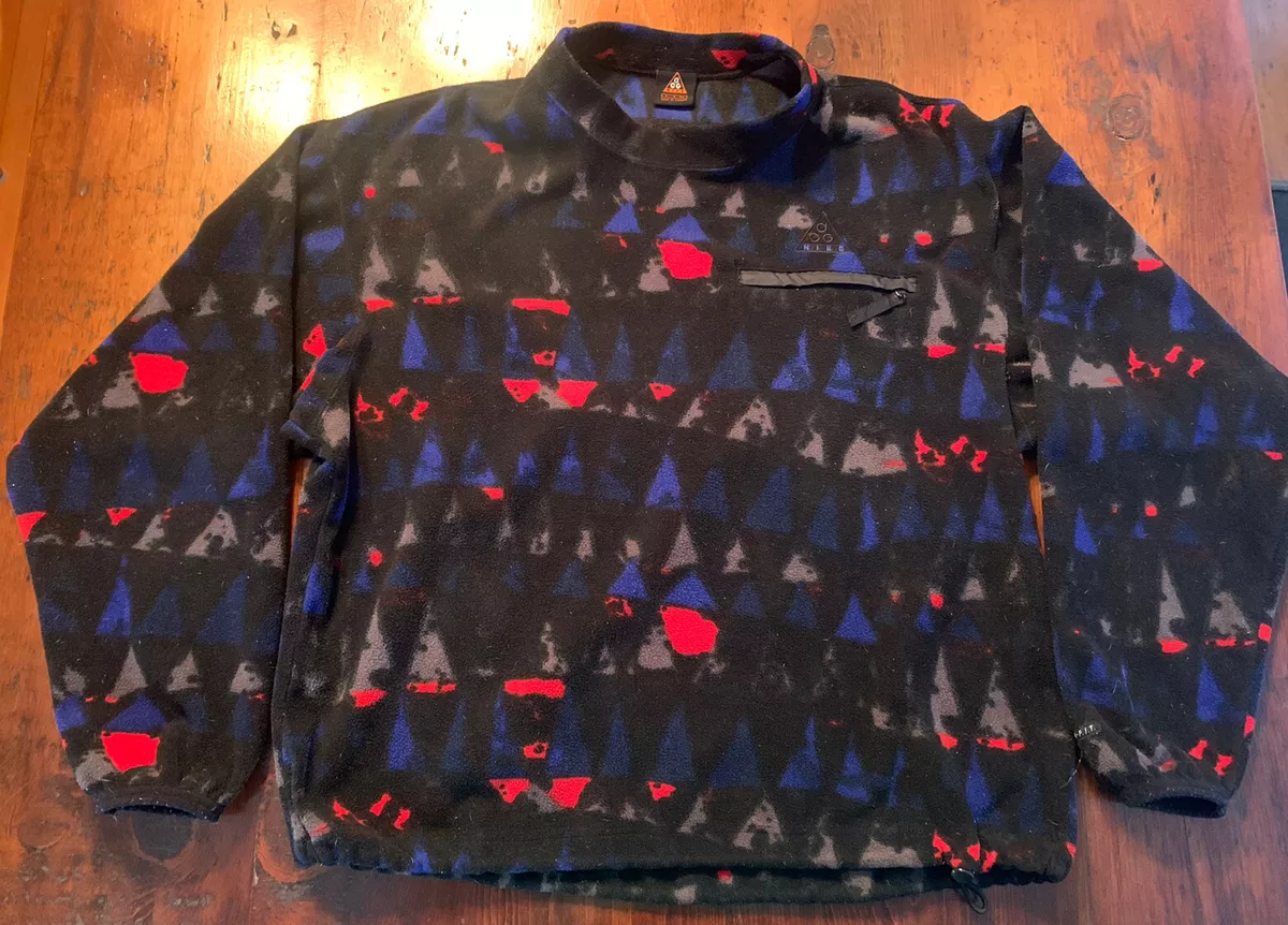 Vintage 90s Nike ACG Pattern Fleece Geometric Pullover Sweater Rare Retro  Sz S