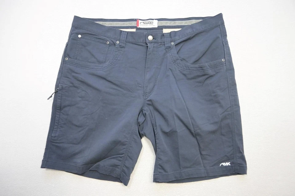 Mountain Khaki 实用短裤修身棉质弹力蓝色远足男式尺寸 42 — 第 2/4 张图片