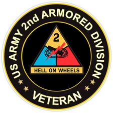 US Army 2nd Armored Division Veteran Bumper Sticker Military Vinyl Decal 5"