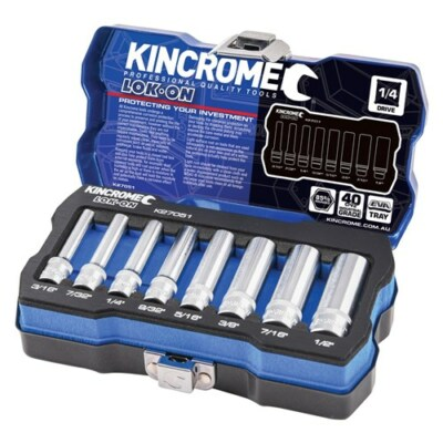 #ad KINCROME LOK ON 8 Piece 1 4quot; Drive IMPERIAL Tool Case Deep Socket Set K27051 AU $74.99