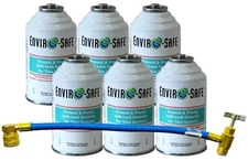 AC Proseal & Prodry with Leak Detector w/Charging Hose for R134a, 6 Cans