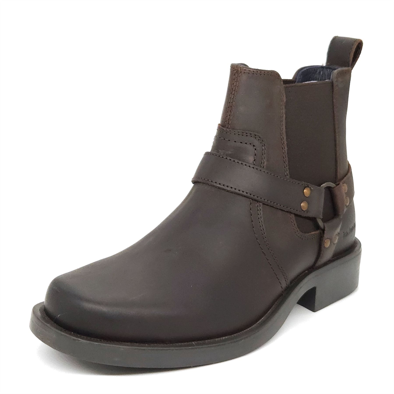 Mens Leather Western Ankle Biker Boot HX London Malden Brown eBay