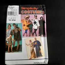 SIMPLICITY COSTUMES UNCUT EASY PATTERN 8291 MULTIPLE Halloween ADULT SZ XS-XL