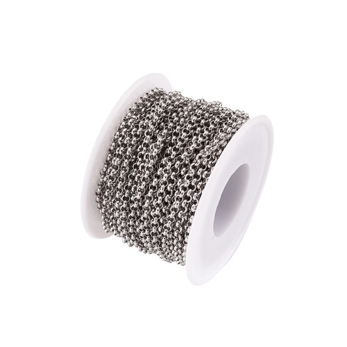 10m/roll Stainless Steel Rolo Chains 3x1mm Unwelded Decorative for Jewelry - Picture 2 of 5