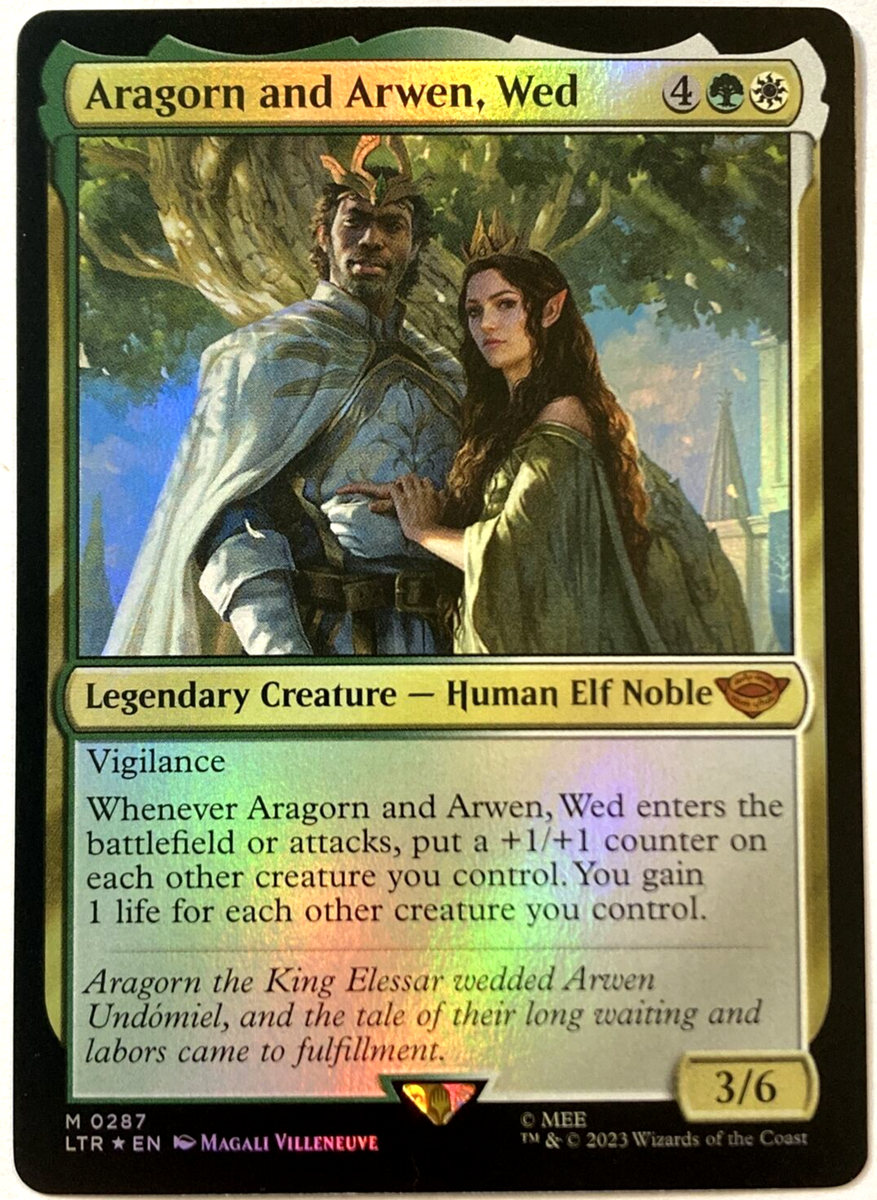 aragorn and arwen mtg card Magic The Gathering - The Lord of the Rings - Tales of Middle-Earth -  Aragorn and Arwen, Wed (Extended Art Card)
