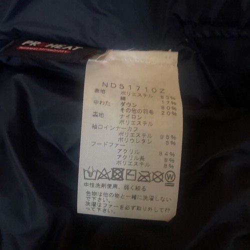 THE NORTH FACE Navy DOWN JACKET Fur w/Hood size L good condition R692 - Picture 5 of 24