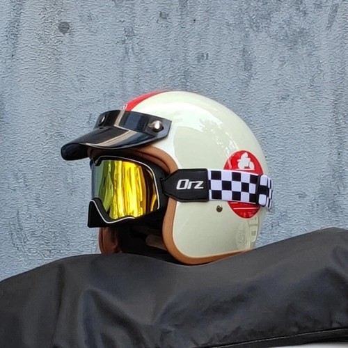 Accesorios moto casco moto 3/4 casco retro en invierno - Imagen 9 de 9