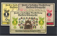 Brema 3 banknoty pieniądze awaryjne / przemysł - wystawa - hotelarstwo ....2/26339