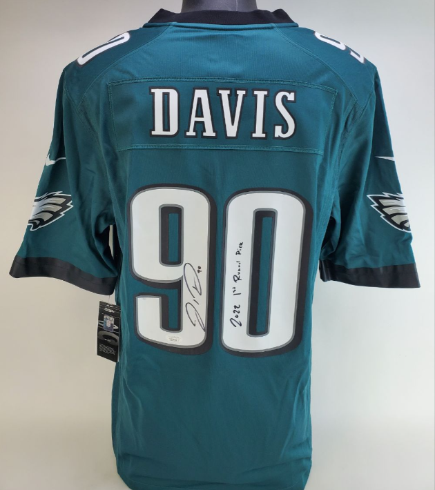 Jordan Davis Autographed Signed Philadelphia Eagles Nike NFL Game Jersey (JSA) 