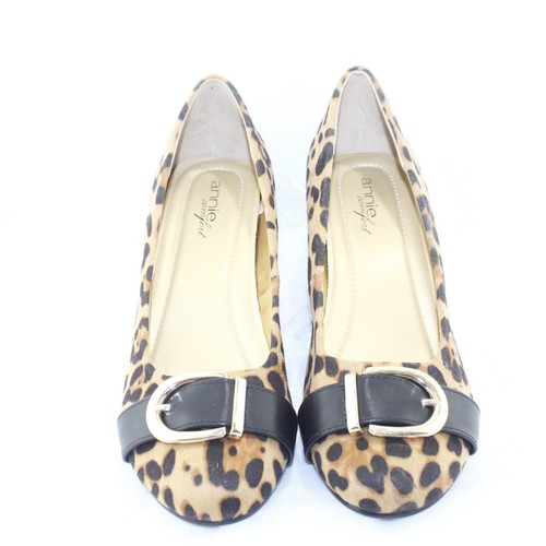 ANNIE SHOES womens GIANDA slip on wedge heel dress shoes size 9.5 W leopard NEW - Picture 5 of 7