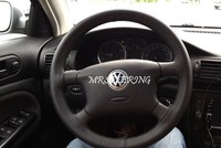 Fits Vw Golf Mk4 Real Black Perforated Leather Steering Wheel Cover 97-04 Fits Vw Golf Mk4 Real Black Perforated Leather Steering Wheel Cover 97-04