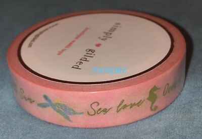 NEW Simply Gilded *Serene Seas words* Orange 10 mm washi tape roll NIP