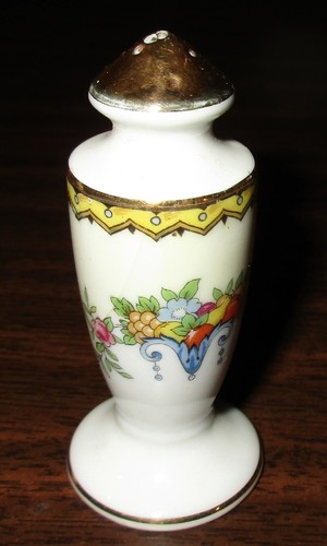 Noritake Modjeska Salt & Pepper Shakers Set Porcelain Fruit Floral Urn Miniature - Picture 18 of 24