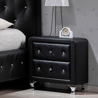 'stella' Black Foam-padded Modern Night Stand Table Bedroom Furniture Night 'stella' Black Foam-padded Modern Night Stand Table Bedroom Furniture Night