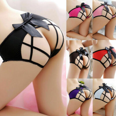 Sexy Women Lace Thong G-string Panties Lingerie Underwear Crotchles T-back Brief