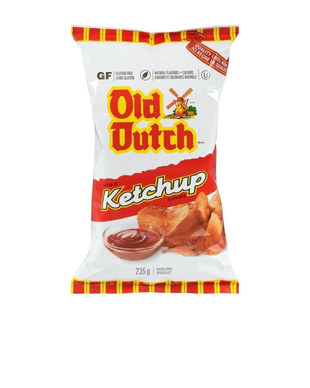 6 Bags Old Dutch Ketchup Chips LARGE Size 235g From Canada FRESH