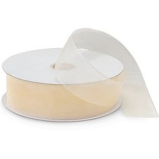 3/8" Wide Cream Sheer Organza Ribbon - 25 Yards 00420 