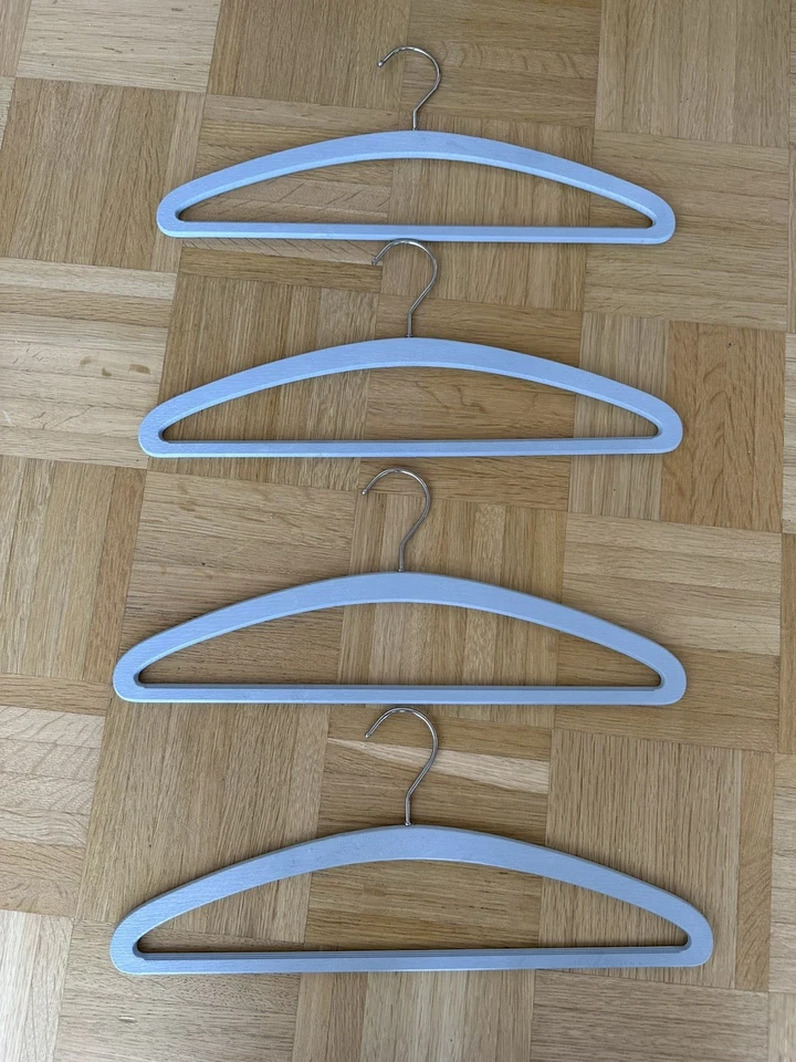 4x Kleiderbügel Plastik mit Querstrebe für Hosen grau