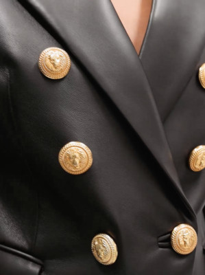 Balmain Leather Jacket  Blazer Women's size 36 authentic