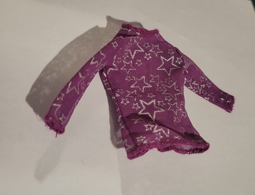 Barbie Purple With Silver Stars Top For Doll Genuine Barbie Pink Tag - Picture 2 of 3