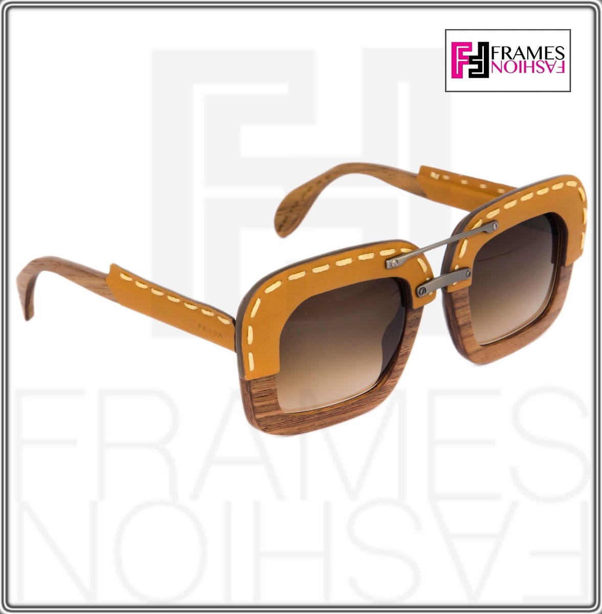 小物 PRADA archive Brown Sunglasses Prada Sunglasses Baroque Frame Brown Spr27O kal-1z1 NEW 54