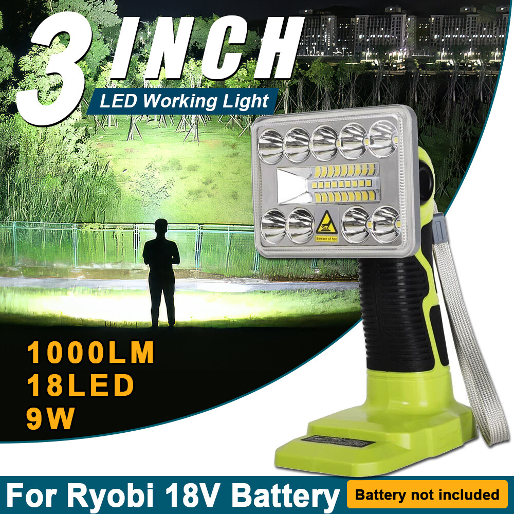 1000LM LED Work light Flashlight For RYOBI 18V Spotlight Cordless Emergency Lamp