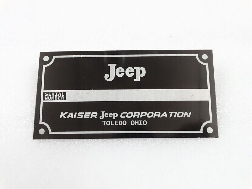 yurip★送料無料★ネームプレートキャスター付きワゴン DATA PLATE FOR VINTAGE KAISER JEEP OHIO #V250-7 | eBay