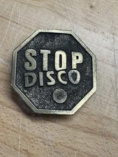 The Great American Buckle Company Chicago Disco Sucks Belt Buckle 1979 Vintage