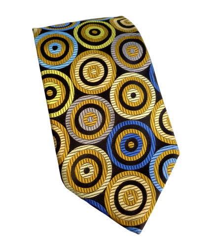 BEREND DEWITT, HANDMADE STUNNING MULTICOLOR 'CONCENTRIC CIRCLES' TIE, FREEPOST