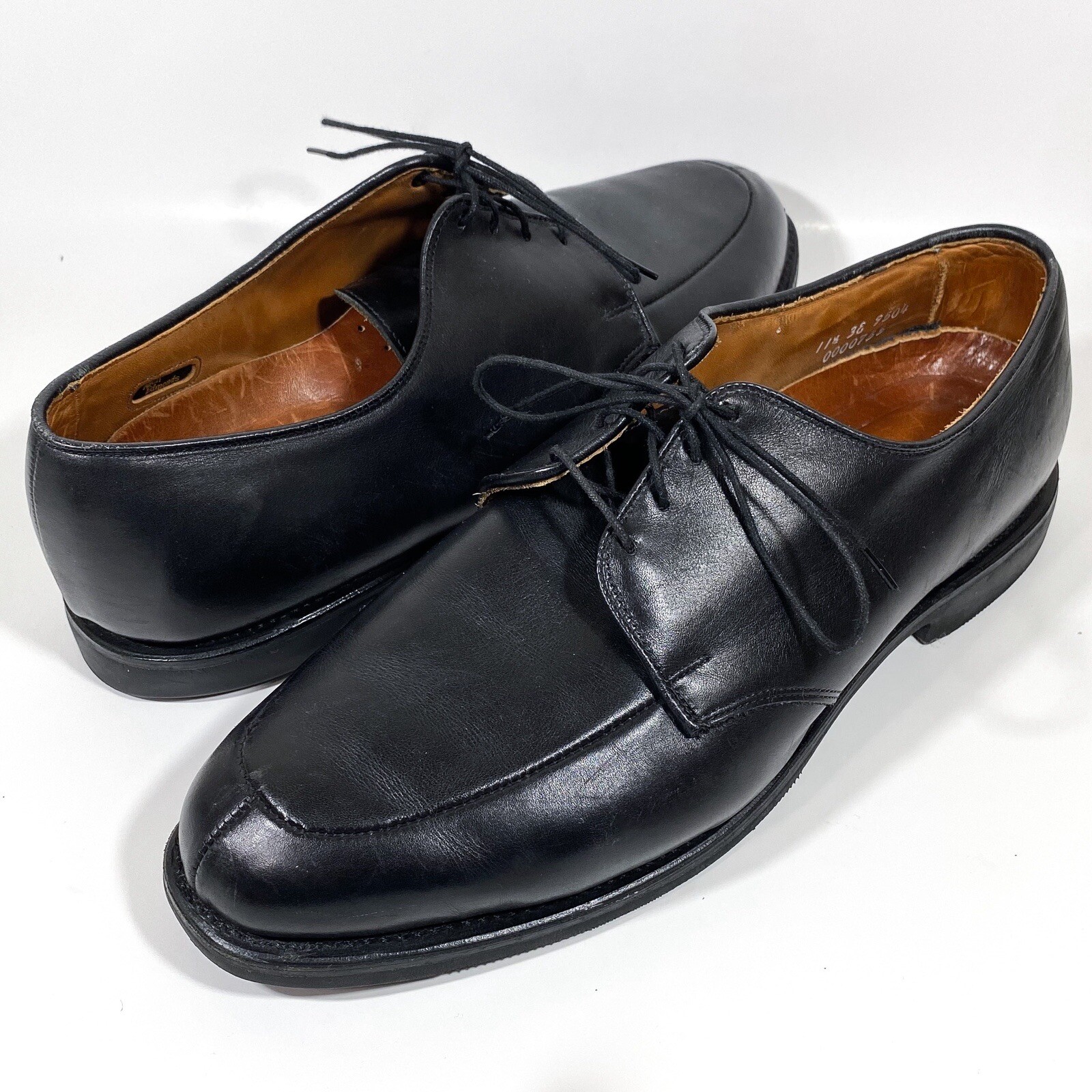 SAOLA Oxford Allen Edmonds 11 5 Kennett punta divisa derby pelle nera suola gomma us intime ottimeioni