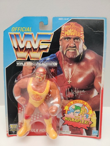 WWF Hasbro Hulk Hogan MOC Series 3 Blue Card Vinta...