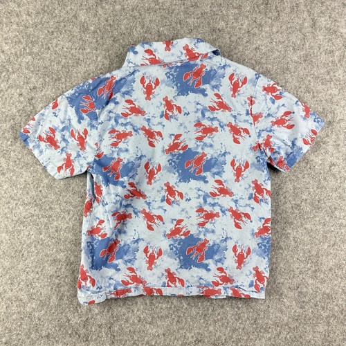 Buzz Cuts Button Up Shirt Boys Size 5 Blue Red Lobster Allover Print SS Pocket* - Picture 6 of 12