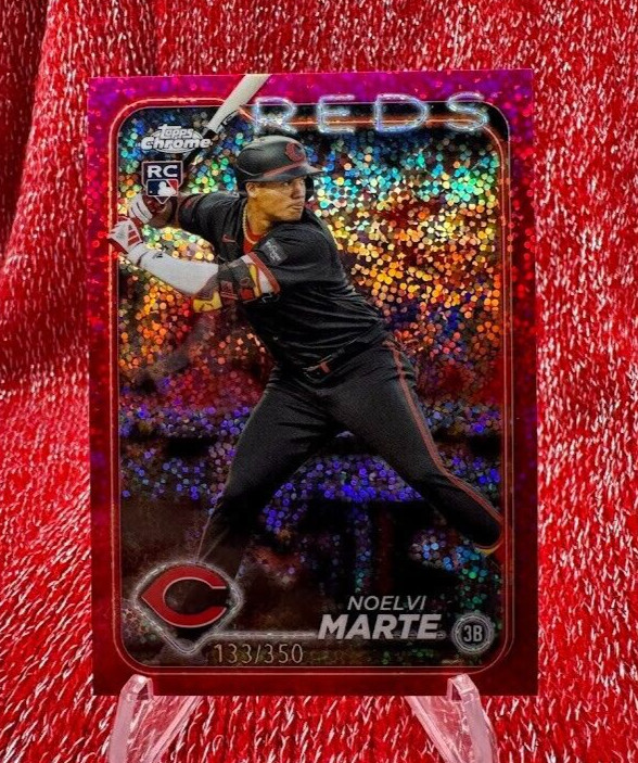 Noelvi Marte - #133/350 - MAGENTA SPECKLE - ROOKIE RC - 2024 Topps Chrome - 177