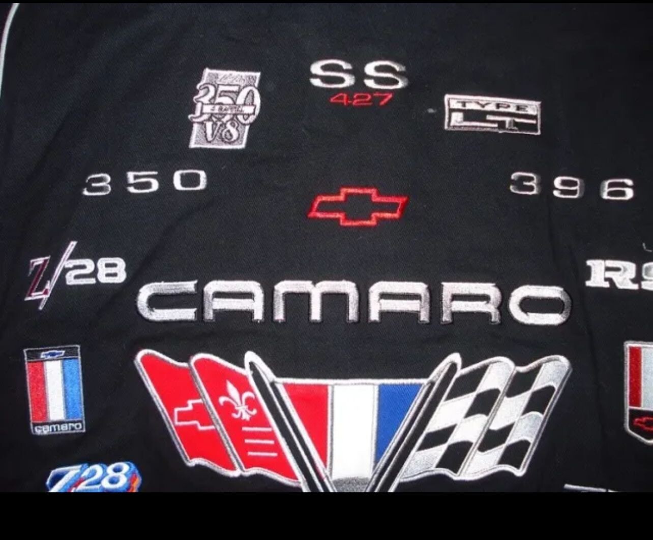 Camaro Racing Jacket Black Embroidered Cotton twill Camaro Jacket eBay
