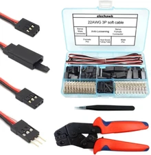 30 Sets Servo Connector Male Female Plug Crimp Pin Cable Kit Compatible with Fut