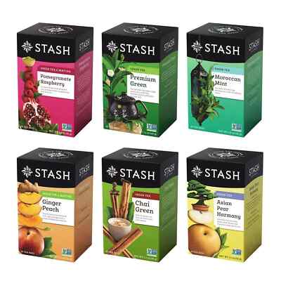 Stash Tea Green Tea Variety Pack Sampler Assortment - Caffeinated, 20 Count