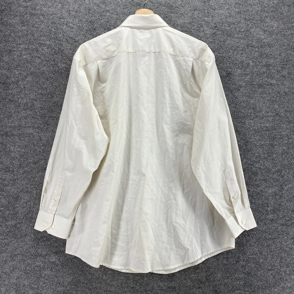 New Covington Shirt Men 32/33 White Button Up Collared Long Sleeve Classic Fit - Image 2 of 4