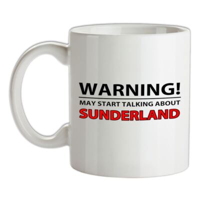 Warning May Talk Sunderland - Keramiktasse - schwarze Katzen Liebe Team Geschenk lustig