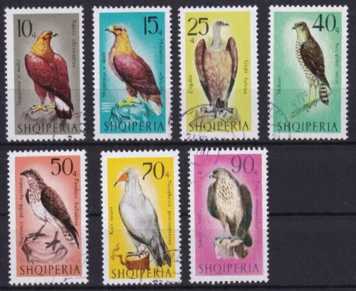 BIRDS of prey ALBANIA USED fauna animals wildlife complete set - 第 1/1 張圖片