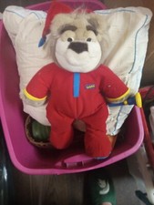 1999 Mattel Bedtime Bubba Talking 8" Plush Bear Rubber Face With Tags Works
