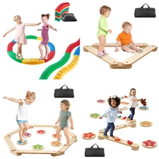 VEVOR Kids Balance Beam Stepping Stones Gymnastics Children Balance Board 3-8PCS