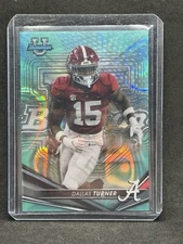 2022 Bowman University Football Dallas Turner Aqua Lava /199 #12 Alabama