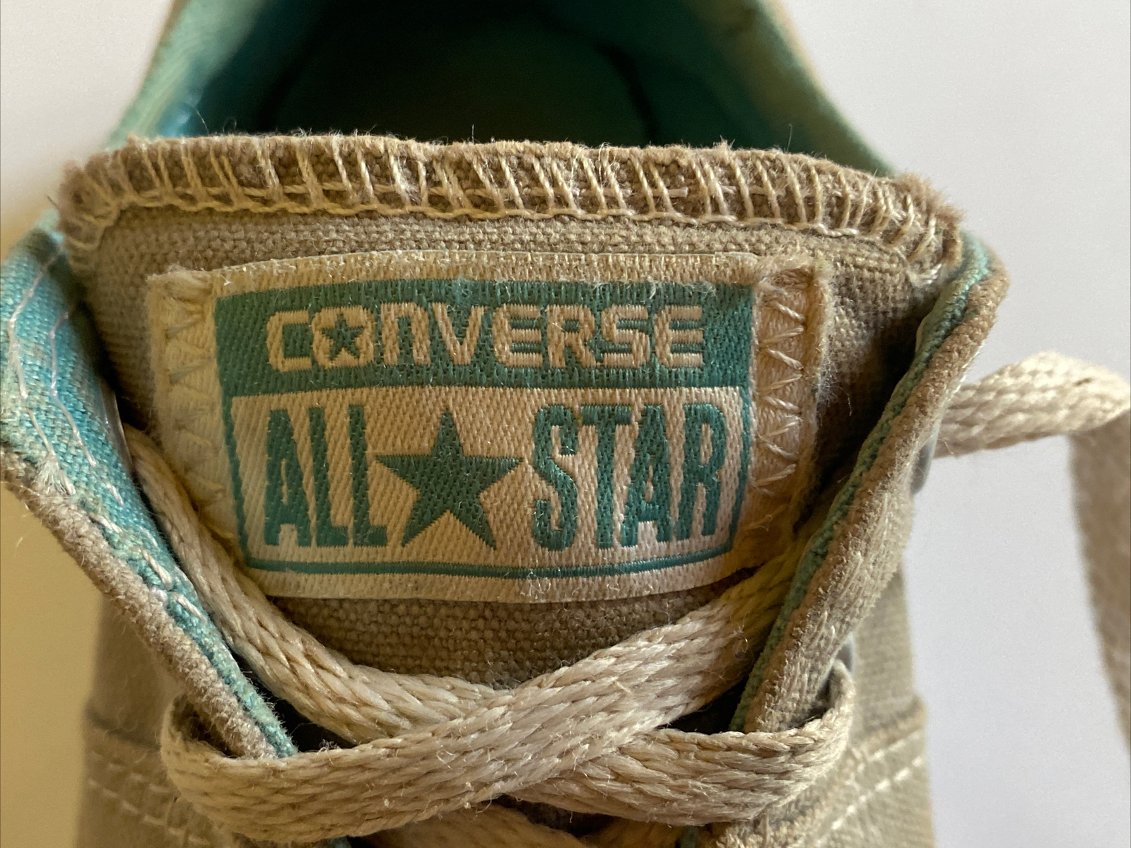 Converse All Star Youth Size 2 Teal on Gray Low Top Lace Up Athletic Shoes thumbnail 6