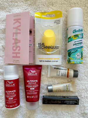 8 Piece Ulta Beauty Gift with Purchase NEW ; Wella, Real Techniques, Dermalogica