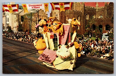 Pasadena CA~Tournament of Roses Parade Float~Hark The Ark~UNUSED c1968 Postcard