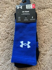 Under Armour UA Team Crew Socks Blue White Size Large 1 Pair
