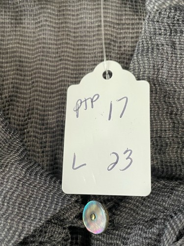 Peruvian Connection Womens Gray Ruffle Long Sleeve Button Top Sz 4 - Picture 5 of 6