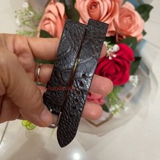 18/16mm Padded Brown Genuine OSTRICH Leg LEATHER SKIN WATCH STRAP BAND